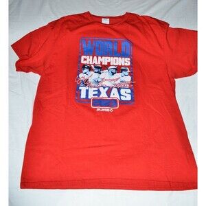 Texas Rangers 2023 World Series Champions T Shirt Size XL Red MLB Players